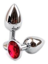 Plug anal de metal com joia pedra HARD Tamanho: M Cor: Cromado