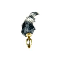 Plug Anal De Metal Com Rabo Longo Alargador Pelúcia 50cm