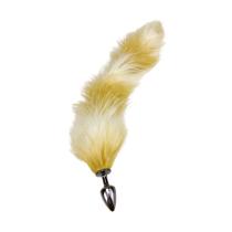 Plug Anal de Metal Com Rabo Longo Creme