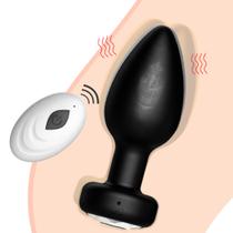 Plug anal de silicone com Vibrador RECARREGÁVEL com CONTROLE REMOTO Potente 10 Velocidades e modos de vibração Estimulad