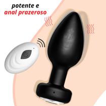 Plug anal de silicone com Vibrador RECARREGÁVEL com CONTROLE REMOTO Potente 10 Velocidades e modos de vibração Estimulad
