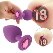 Plug Anal de Silicone Redondo com Pedra Iniciante Tamanho Pequeno Sex Shop - Sexy Import