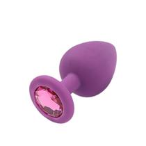 Plug Anal de Silicone Redondo com Pedra Iniciante Tamanho Pequeno Sex Shop