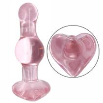 Plug Anal de Vidro com Ondulação - Formato de Coração Plug Anal de Vidro com Ondulação - Formato de Coração
