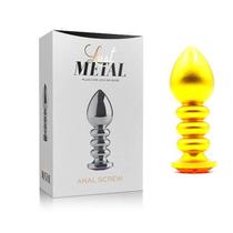 Plug Anal Dourado com Formato Cônico, Escalonado e Detalhe de Joia - Lust Metal Anal Screw