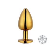 Plug Anal Dourado com Joia Luxo e Prazer Sensual Plug Anal Dourado com Joia Luxo e Prazer Sensual