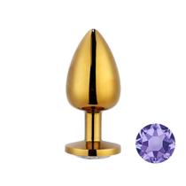 Plug Anal Dourado Com Joia Na Base Sex Toy