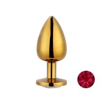 Plug Anal Dourado Com Joia Na Base Sex Toy