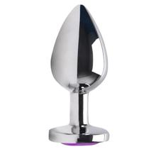 Plug Anal em Aço Inox Tamanho G com Jóia Coração Sexo Anal Masculino e Feminino Dilatador