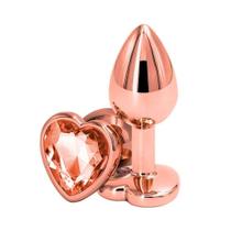Plug Anal Em aço Inoxidável Luxo com Joia em Formato Coração Pequeno- Dilatador Anal - Sexy Import