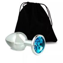 Plug Anal Em Alumínio Com Pedra Super Sexy - Unissex