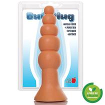 Plug Anal em Forma de Esferas na Cor Bege 19,5x5CM.