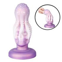 Plug Anal em Formato de Caveira com Polvo - 14,5 cm x 5,2 cm