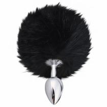 Plug anal em metal 7cm com pompom colorido Plug anal em metal 7cm com pompom colorido