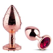 Plug Anal em Metal Aço Com Pedra Colorida