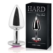 Plug anal em metal com pedra joia anal Cromado - HARD