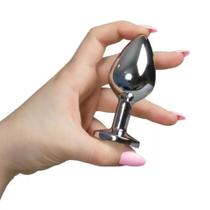 Plug Anal em Metal e com Jóia Metallic Big