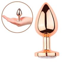 Plug Anal em Metal Rose com Cristal Bolinha Brilhante P