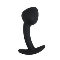 Plug Anal em Silicone Curvado com Base para Manuseio Plug Anal em Silicone Curvado com Base para Manuseio