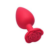 Plug Anal em Silicone Formato de Rosa Tamanho G 10,0cm x 4,0cm Vermelho - SEIMP