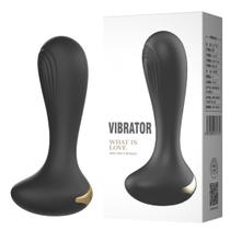 Plug anal em silicone Preto 10 modos de Vibração 12,5 x 6 Cm