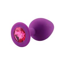 Plug Anal em Silicone Roxo Tamanho M - Pedra Pink