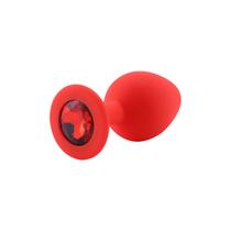 Plug Anal em Silicone Vermelho Tamanho P - Pedra Vermelha