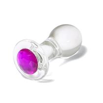 Plug Anal em Vidro com Pedra Colorida Plug Anal em Vidro com Pedra Colorida