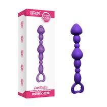 Plug Anal Escalonado em Silicone com Anel de Segurança - 15,5 x 2,5 cm - Exclusiva SexShop