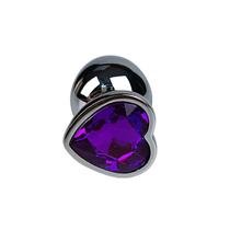 Plug Anal G Aço Inoxidável com Pedra Coração Alargador Anal Grande de Metal