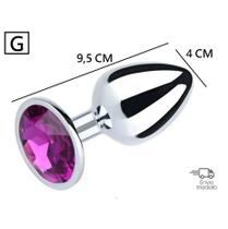 Plug Anal G em Aço Inoxidável Pedra colorida