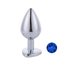 Plug Anal Grande Prateado com Joia Luxo e Prazer Sensual Plug Anal Grande Prateado com Joia Luxo e Prazer Sensual