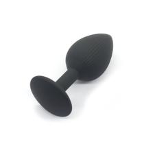 Plug Anal Iniciante em Silicone Preto Flexivel - Tamanho P