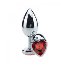 Plug Anal Jóia em Aço M Base Coração e Cristal Colorido Roxo Plug Anal Jóia em Aço M Base Coração e Cristal Colorido Roxo