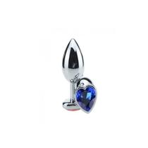 Plug Anal Jóia em Aço P Base Coração e Cristal Colorido - Vermelho