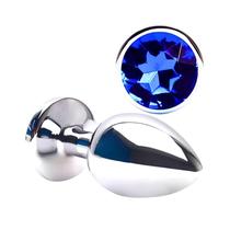 Plug Anal Joia Redondo M com Cristal Azul