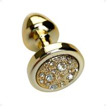 Plug Anal Less Pequeno em ABS Dourado com Strass - Hard