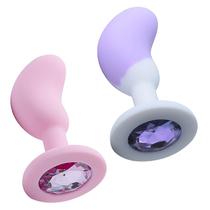 Plug Anal Luxo em Silicone com Pedra Formato de Feijão Plug Anal Luxo em Silicone com Pedra Formato de Feijão