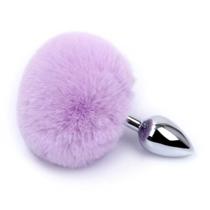Plug Anal Médio de Aço Inoxidável com Pompom na Base - 120 x 35 mm Plug Anal Médio de Aço Inoxidável com Pompom na Base - 120 x 35 mm