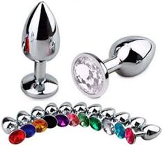 Plug anal metal cromado cores