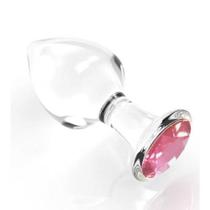 Plug Anal ou Vaginal Cônico de VIDRO Cristal com Jóia na Ponta- LIB YKL01 - Sexy Import