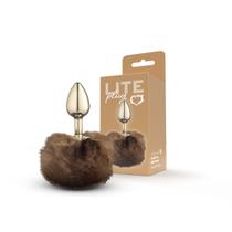 Plug Anal "P" Dourado com Rabo Pompom - Sexy Fantasy Lite