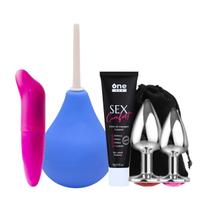 Plug Anal P Plug Anal M Ducha Higiênica Intima 230ml Creme de Massagem Anal Sex Comfort Vibrador Ponto G Liso