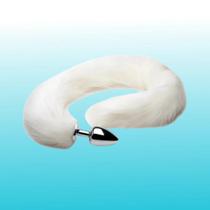 Plug Anal P Rabo Branco 44cm