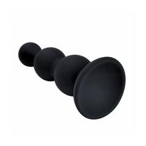Plug Anal Pequeno Escalonado em Silicone Preto