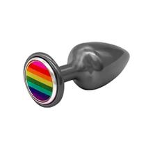 Plug anal Pequeno onix pride em metal zamac com pedra colorida hard - Hard Metal
