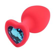 Plug Anal Pink "G" Silicone Formato Cônico Pedra de Coração