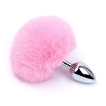 Plug Anal Pompom de Coelho Rosa - Sex shop