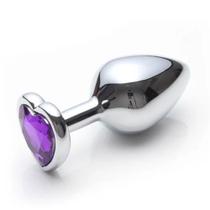 Plug Anal Prata com Coração - Tamanhos P, M e G