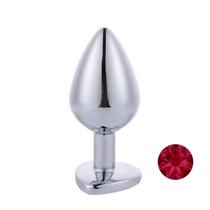 Plug Anal Prateado com Coração na Base Sex Toy Plug Anal Prateado com Coração na Base Sex Toy